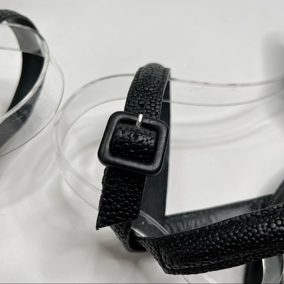 Alexander WANG Lovisa Sexy Black Pebbled Leather Ankle Buckle Pointed Toe Pumps - Picture 8 of 15